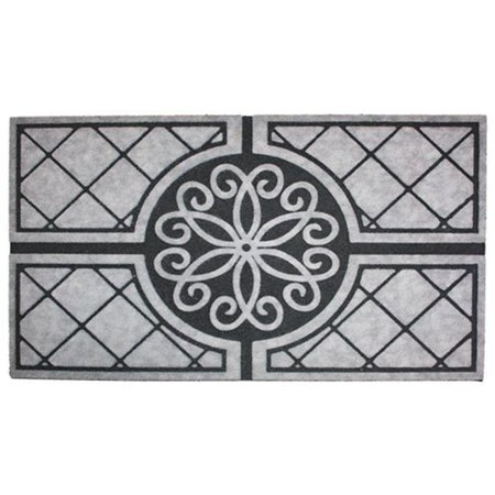J & M HOME FASHIONS J and M Home Fashions 7703 Medallion Granite Crumb Rubber Printed Flocked Doormat; 18 x 30 In. 6264741